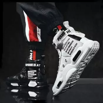 Мужская дышащая повседневная обувь осень-зима 2021 г. Новые большие спортивные туфли 45 размера, амортизирующие теннисные туфли с толстым мягким высоким верхом 36