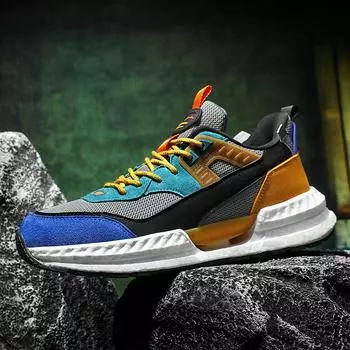 Мужская дышащая повседневная спортивная обувь, уличная нескользящая обувь для бега, модная баскетбольная обувь 39 бежевый