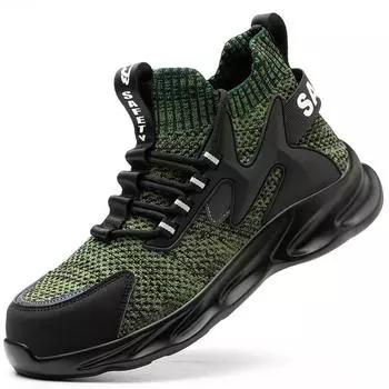Мужская дышащая рабочая обувь для мужчин, противоскользящая, со стальным носком, устойчивая к проколам, защитная обувь 40 чёрный