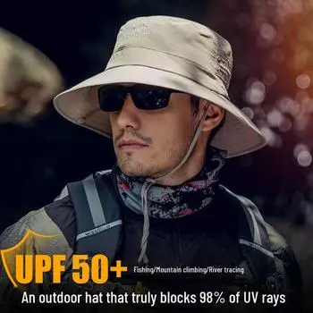 Мужская дышащая шапка с защитой от ультрафиолета для рыбалки и походов One Size (56-60 cm) светло-серый