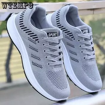 Мужская дышащая спортивная обувь на весну и лето, однотонные нескользящие кроссовки большого размера, повседневные сетчатые кроссовки 39 чёрный