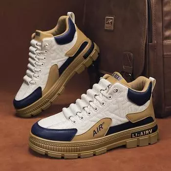 Мужская дышащая спортивная спортивная обувь, удобные зимние мягкие повседневные кроссовки с высоким берцем 39 чёрный