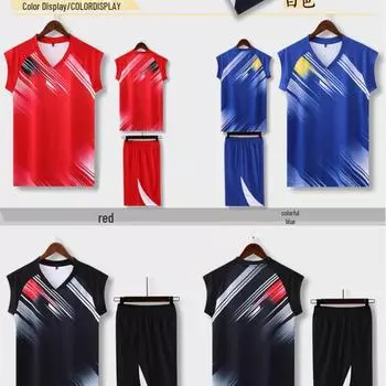 Мужская дышащая волейбольная и спортивная форма - впитывающая пот, быстросохнущая, с короткими рукавами #844 M белый