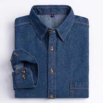 Джинсовая рубашка с длинным рукавом M