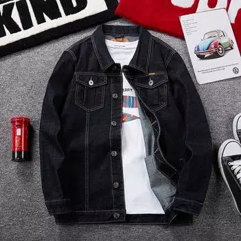 Мужская джинсовая куртка большого размера, потертая повседневная куртка, свободная удобная винтажная куртка 7XL