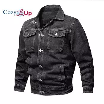 Мужская джинсовая куртка Cozy Up, узкая джинсовая куртка с потертостями M чёрный