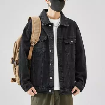 Мужская джинсовая куртка, мужская новая универсальная свободная модная брендовая куртка больших размеров M