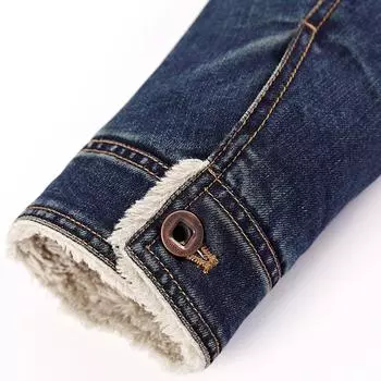 Мужская джинсовая куртка осень-зима, повседневная, большого размера, бархатное, утолщенное, с хлопковой подкладкой M