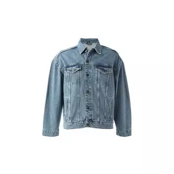 Мужская джинсовая куртка стандартного кроя светло-синяя