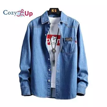 Мужская джинсовая рубашка Cosy Up M светло-синий