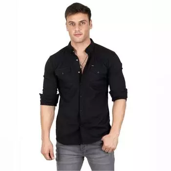 Мужская джинсовая рубашка DeepSEA с карманами на кнопках и двойным клапаном 2300410