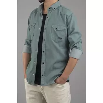 Мужская джинсовая рубашка Slim Fit, мятная
