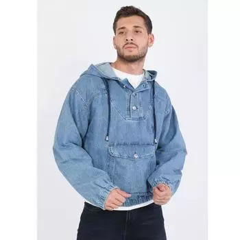 Мужская джинсовая толстовка синяя