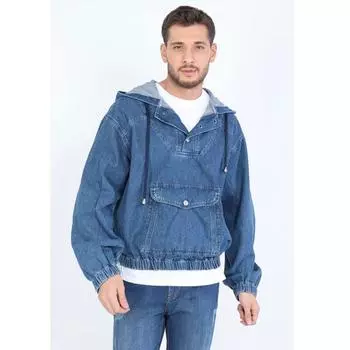 Мужская Джинсовая Толстовка Темно-Синяя