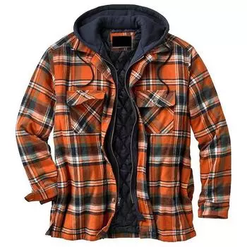 Мужская европейская и американская осенне-зимняя куртка из плотного хлопка в клетку с длинными рукавами и капюшоном свободного покроя XXXXXL красный