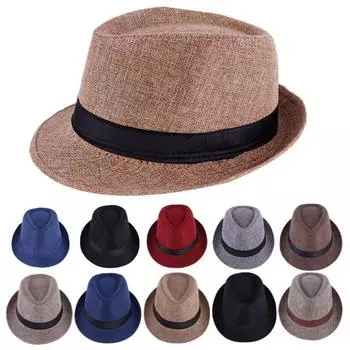 Мужская фетровая шляпа Jazz Cotton and Linen Pure Hat Dad Hat Imp Sun Shield Sun Hat White Hat Свадебные фетровые шляпы белый
