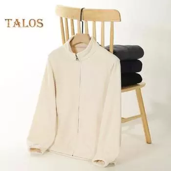 Мужская флисовая куртка для активного отдыха, ветровка с подкладкой на молнии, толстая двухсторонняя куртка с длинным рукавом, теплая однотонная осенне-зимняя верхняя одежда для спорта и офиса M чёрный