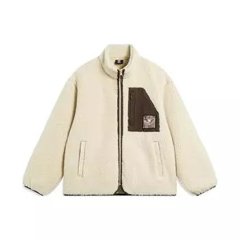 Мужская флисовая куртка Li Ning Professional Basketball Series с цветными блоками, воротником-стойкой, на молнии, цвет туман-хаки AFDT667-1 XL