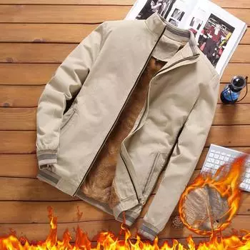 Мужская флисовая куртка осень-зима новая повседневная деловая куртка из стираного хлопка M