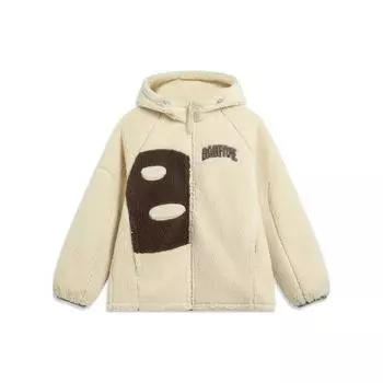 Мужская флисовая куртка с капюшоном и принтом в виде букв Li Ning Badfive Series Fog-Khaki AFDT665-1 M