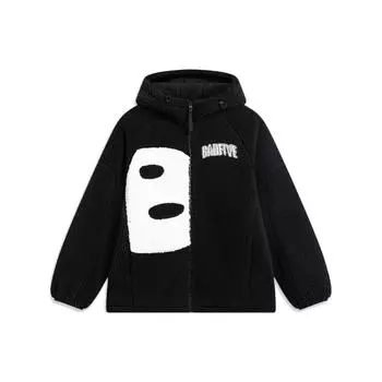 Мужская флисовая куртка с капюшоном и принтом букв Li Ning Badfive, черная AFDT665-4 XXL
