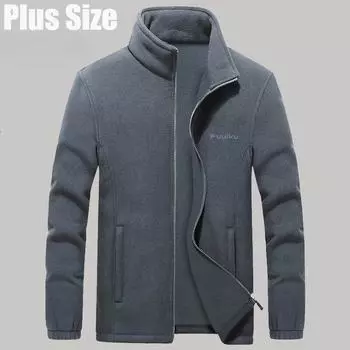 Мужская флисовая куртка с утолщенным бархатом S-9XL Plus Size Outdoor Fleece Sweater Plus Fat Plus Size Winter 9XL чёрный