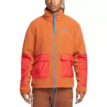Мужская флисовая куртка с вышитым логотипом Nike Spliced Design, оранжевая DD5022-246 L