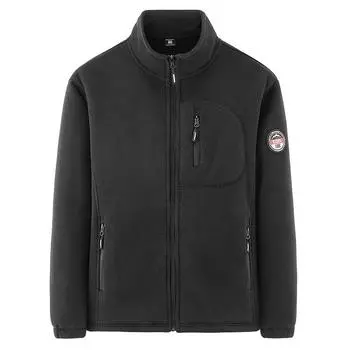 Мужская флисовая куртка, теплое повседневное пальто, флисовые осенне-зимние куртки, мужская модная одежда с воротником-стойкой XXL серый