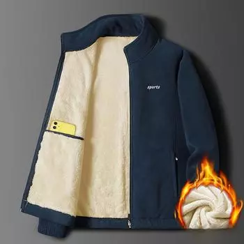 Мужская флисовая куртка весна-осень, новый стиль, куртка для мужчин среднего и молодого возраста, куртка с воротником-стойкой, повседневный топ для папы M
