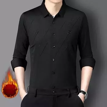 Мужская флисовая рубашка осень-зима новая бесшовная Z-рубашка с лацканами M