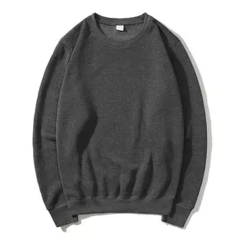 Мужская флисовая толстовка на осень-зиму, повседневный пуловер свободного кроя для мужчин, толстовки с круглым вырезом для мужчин, мужская рубашка-пуловер с длинными рукавами S чёрный