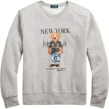 Мужская флисовая толстовка Polo Ralph Lauren Bear Print Crewneck, серая 710822583-001 L