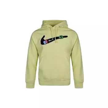 Мужская флисовая толстовка с капюшоном Nike Sportswear Club оранжево-бирюзовая DC3937-750 S