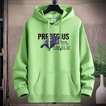 Мужская флисовая толстовка с капюшоном с узором «кепка», свободная повседневная универсальная толстовка с капюшоном 4XL