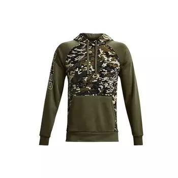 Мужская флисовая толстовка с капюшоном Under Armour Rival Camo Script, зеленый 1366308-390