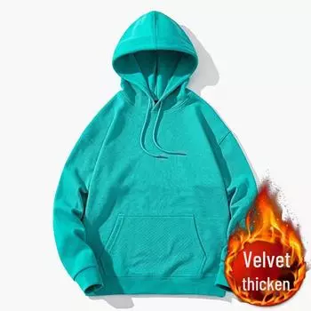 Мужская флисовая толстовка свободного покроя с капюшоном в гонконгском стиле - однотонный пуловер на осень/зиму M жёлтый