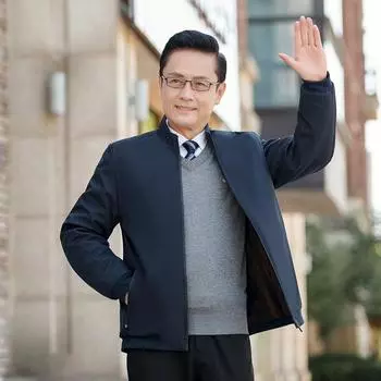 Мужская флисовая утолщенная куртка высшего качества для осени и зимы, повседневная куртка для людей среднего и пожилого возраста на осень и зиму M