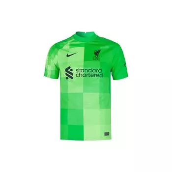 Мужская футбольная майка Nike Liverpool 21/22 сезона с цветными блоками с круглым вырезом и коротким рукавом, зеленая DB2559-330 XXL