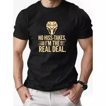 Мужская футболка 100% хлопок мультяшный принт животное змея лето оверсайз круглый вырез дышащая повседневная короткий рукав модная футболка XXXXL чёрный