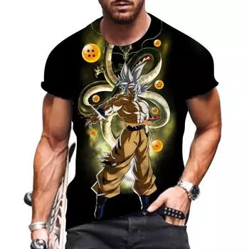 Мужская футболка Dragon Ball Z Clothing Мужская футболка большого размера с коротким рукавом, рубашки первой необходимости, топы высокого качества, Vegeta Goku, новые XS