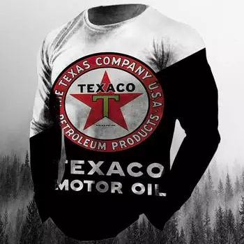 Мужская футболка, 3D-печать, О-образный вырез, длинный рукав, повседневная, легкий топ, спортивная одежда, повседневная, большой размер, модная L