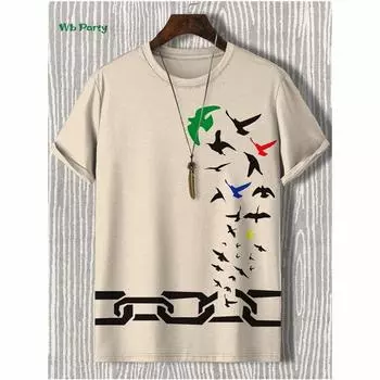 Мужская футболка 3D с персонализированным принтом животных, футболка с коротким рукавом и забавным узором, летние повседневные топы, мужская одежда оверсайз S