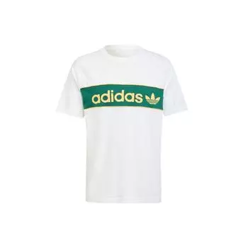 Мужская футболка Adidas Originals Archive с буквенным логотипом и цветными блоками белого цвета IU0198 S