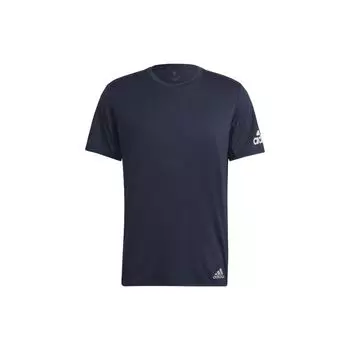 Мужская футболка Adidas SS22 Run It с логотипом на рукаве, синяя HL3966 S