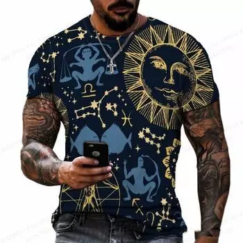 Мужская футболка «Африка», мужская модная футболка, винтажная футболка, топы в стиле хип-хоп, футболки для мальчиков, этнические топы, футболка с трехмерным графиком 5XL