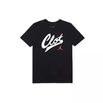 Мужская футболка Air Jordan x Clot Collab с принтом и круглым вырезом, с короткими рукавами, черные AV6260-010 XS