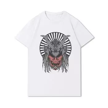 Мужская футболка, белая футболка с аниме-принтом, мужская свободная футболка с короткими рукавами и круглым вырезом, женские повседневные футболки S