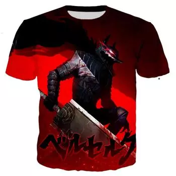 Мужская футболка Berserk с 3D принтом, модная повседневная футболка в стиле Харадзюку, уличная одежда, негабаритные топы XXXL