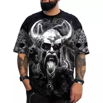 Мужская футболка больших размеров из полиэстера с круглым вырезом, свободная с коротким рукавом, весенне-летняя модная уличная одежда, винтажные повседневные спортивные топы 6XL 5XL