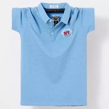 Мужская футболка больших размеров с лацканами и коротким рукавом, рубашка-поло большого размера, тонкая хлопковая деловая повседневная футболка с половиной рукава